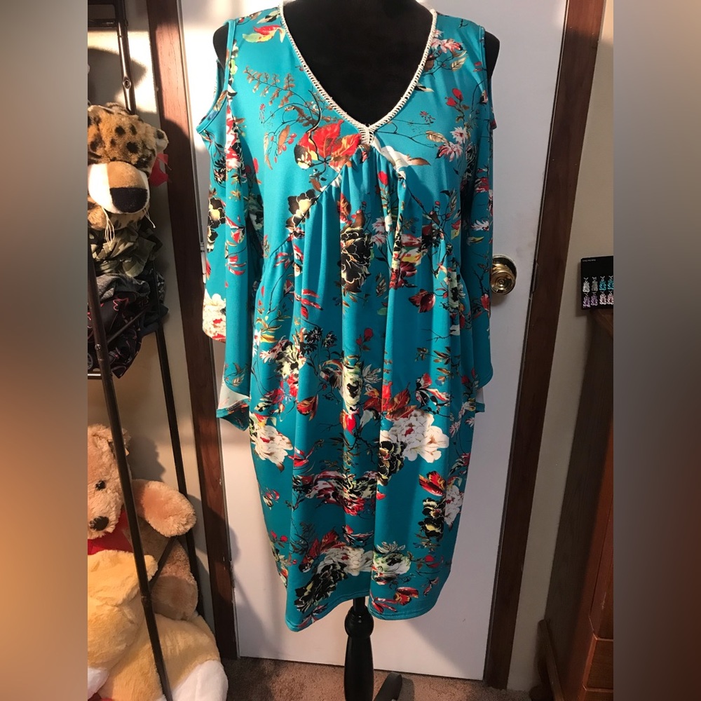 Vibrant Floral Long Sleeve Dress